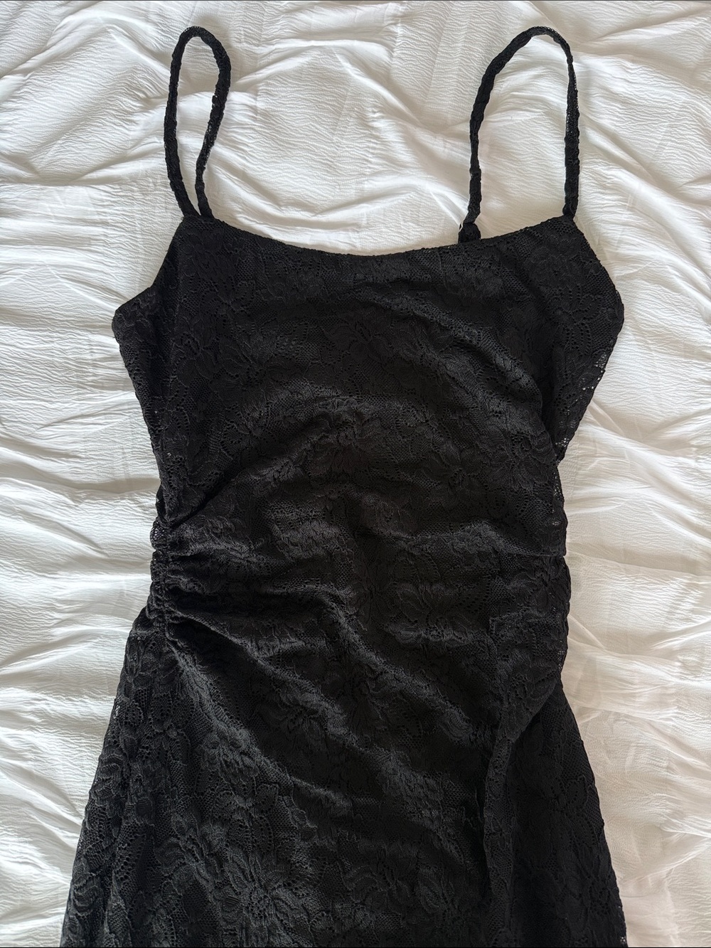 PrettyLittleThing Black Lace Prom Dress